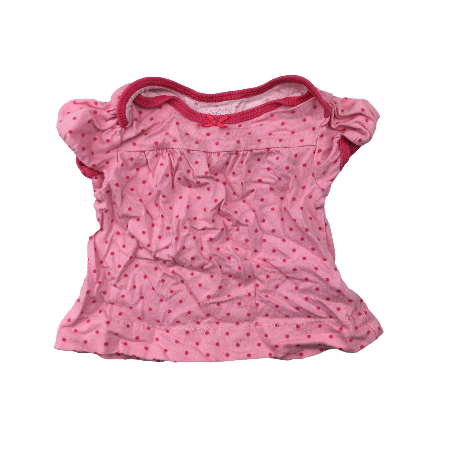 Made with Love Pink T-Shirt with Red Polka Dots 0-3M