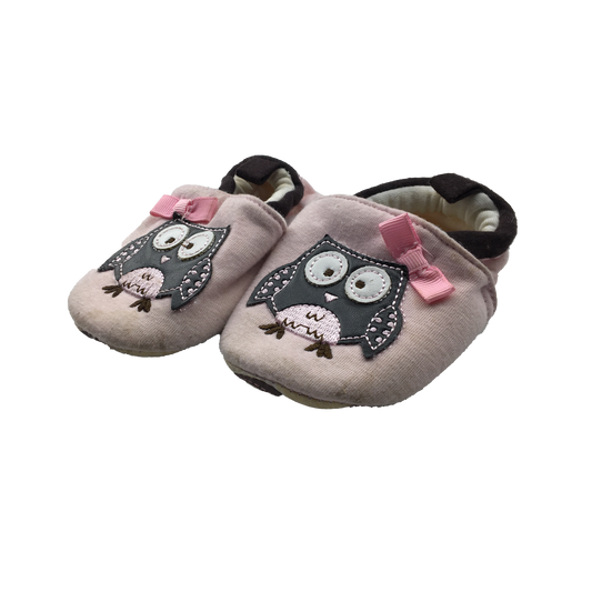 Pink Booties with Owls 2