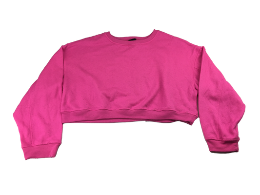 Ardene Pink Crop Long Sleeve Sweat Shirt 10