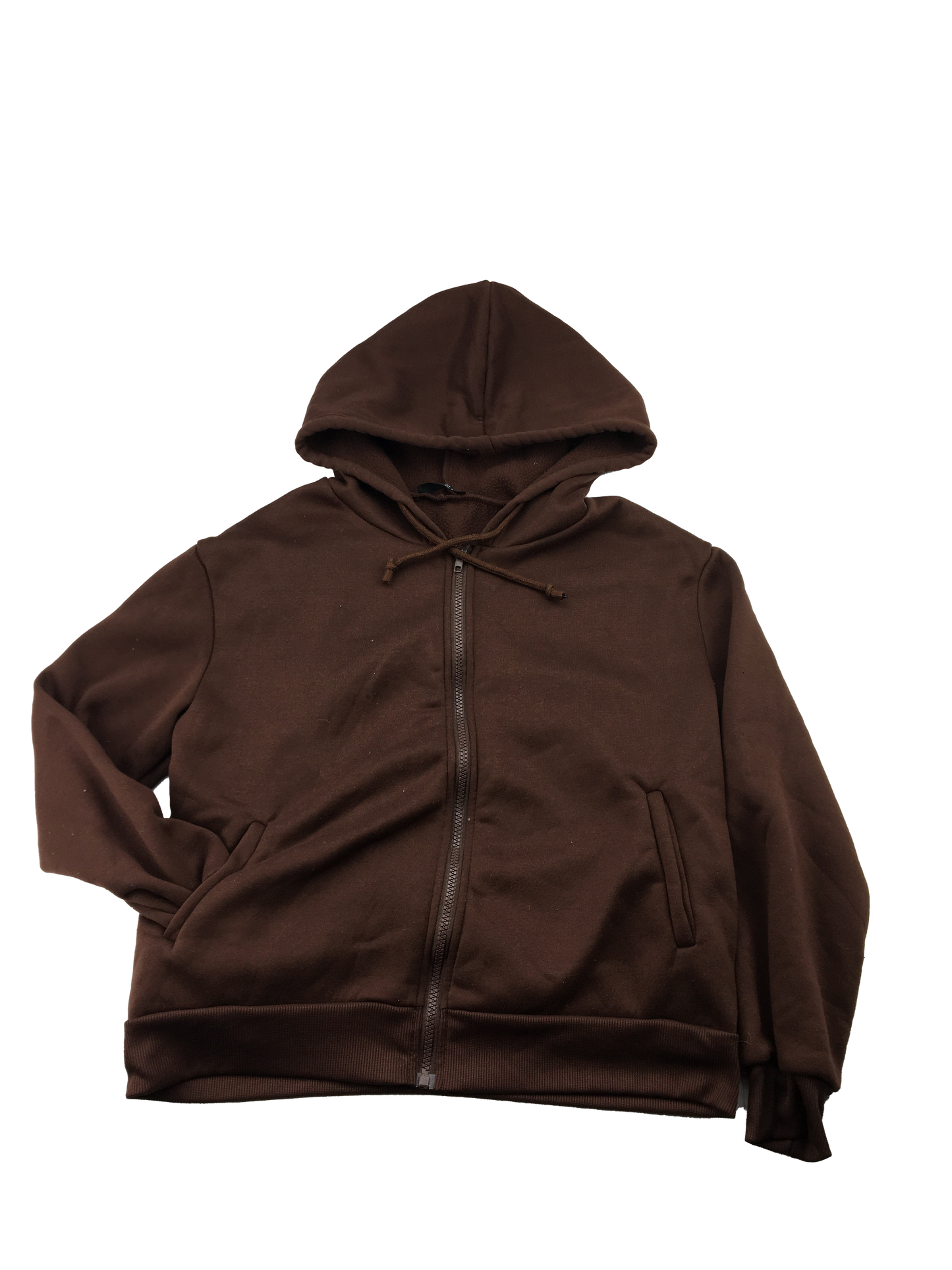 Shein Brown Hooded Zip-Up 6