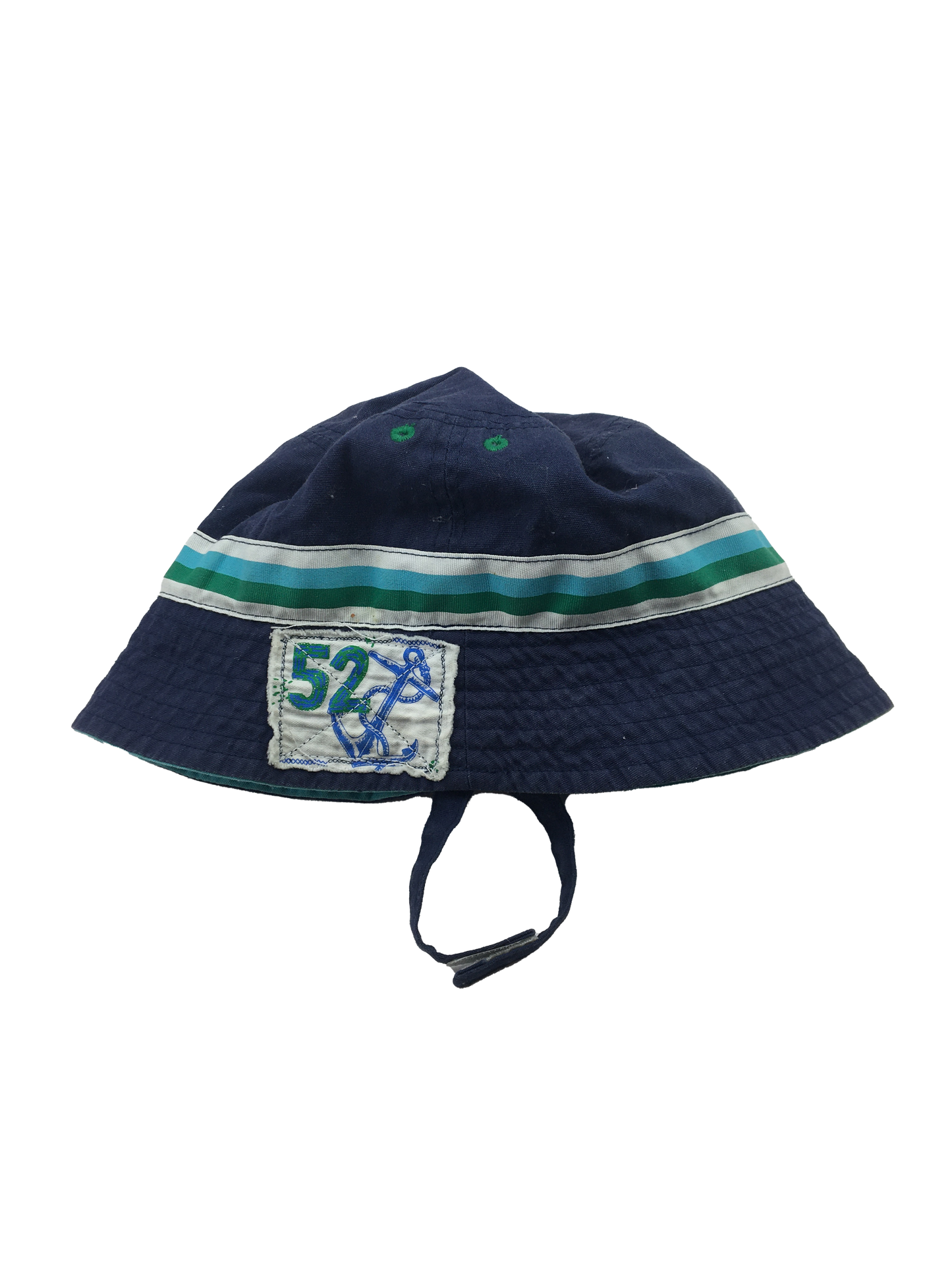 52 Anchor Blue Bucket Hat with Stripes 12-18M