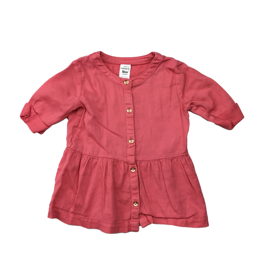 Carter's Pink 3/4 Sleeve Button-Up 18M