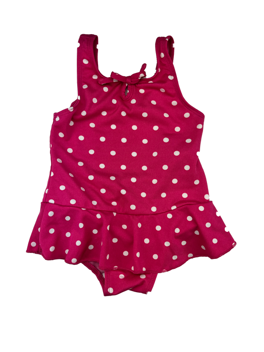 Tommy Hilfiger Pink Bathing Suit with White Polka Dots 6-12M