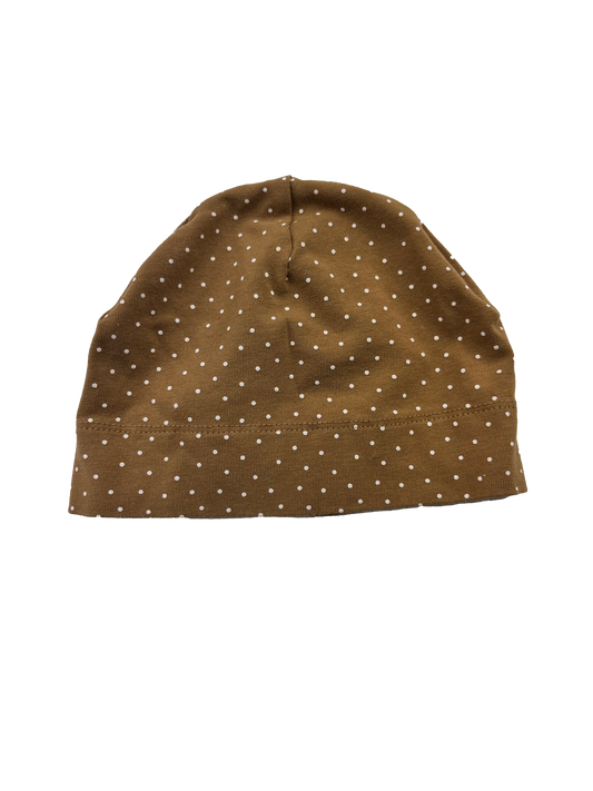 H&M Brown Beanie with White Polka Dots 3-6M