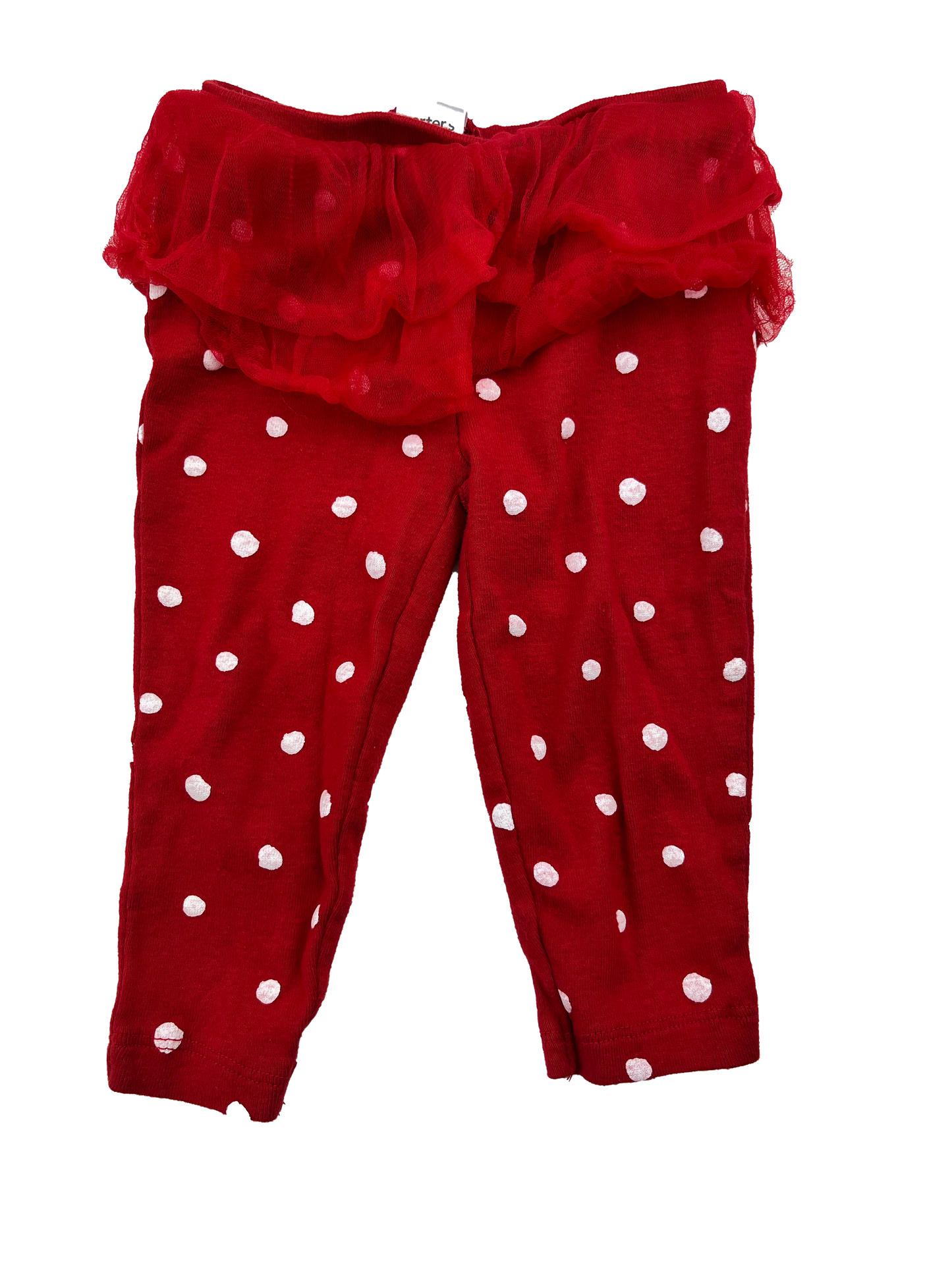 Carter's Red Polka Dot Leggins with Tulle Skirt 9M