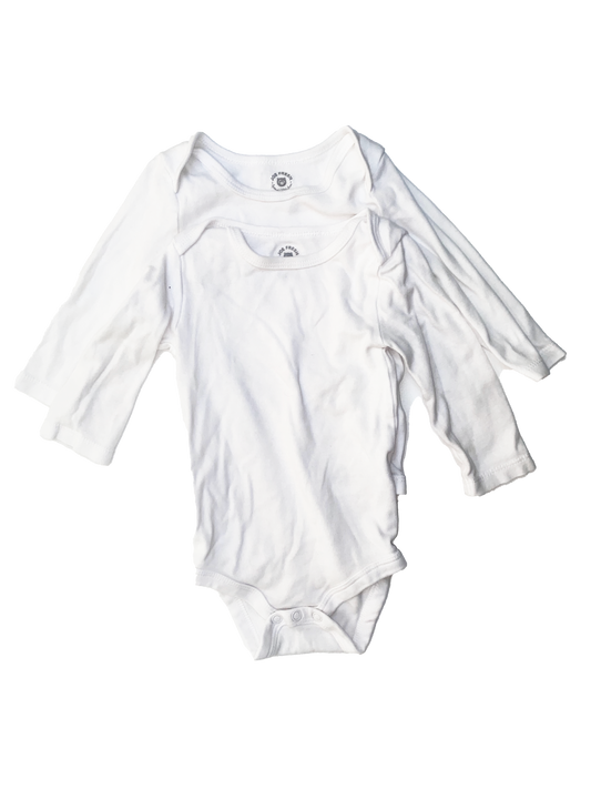 Joe Fresh 2-Pack White Long Sleeve Onesies 6-9M