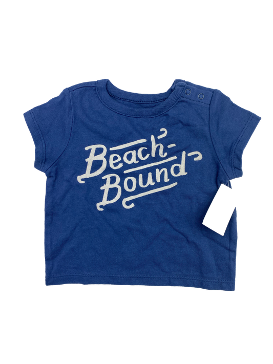 Baby Gap Blue T-Shirt with "Beach Bound" 0-3M