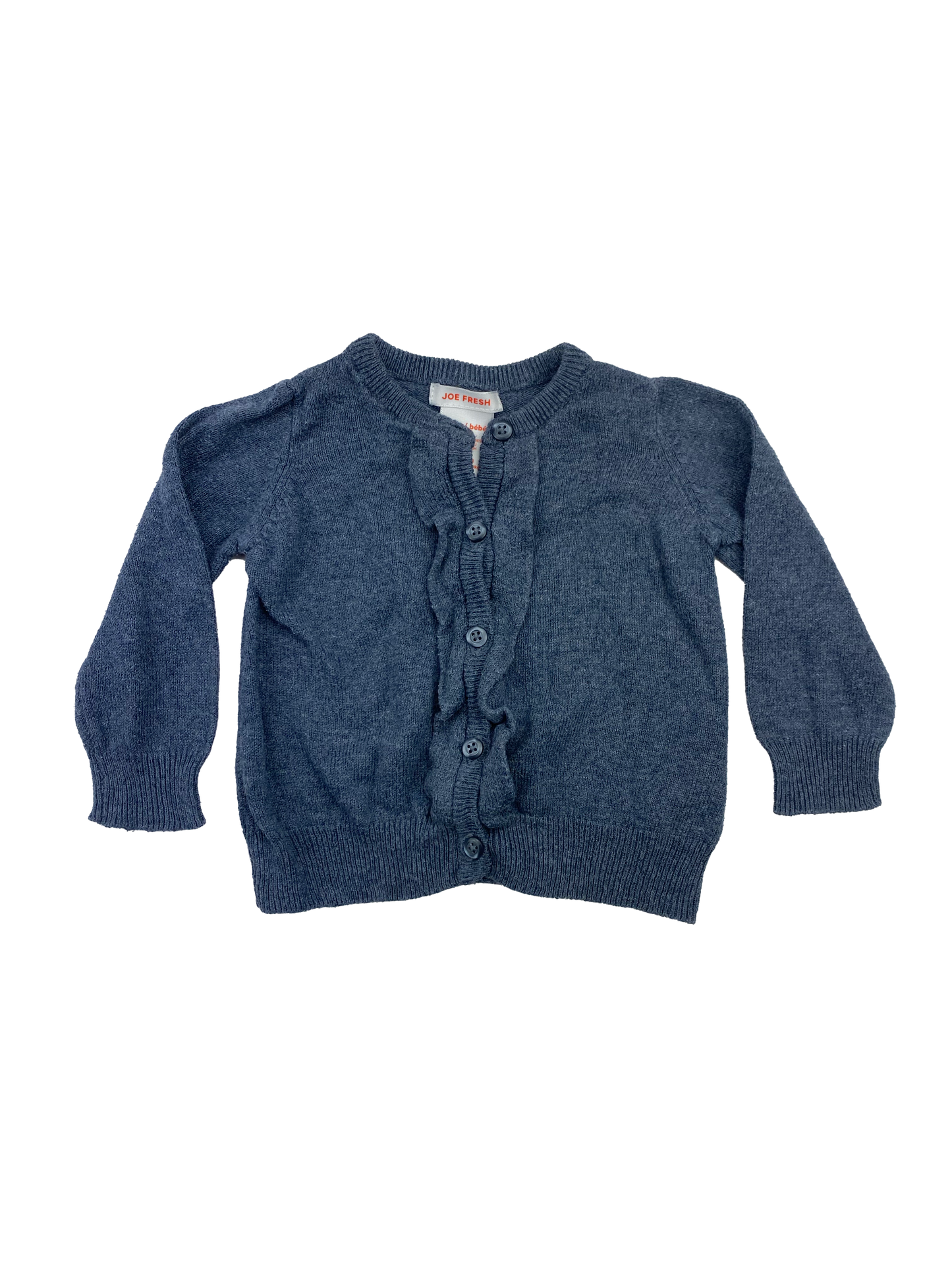 Joe Fresh Blue Cardigan with Frills 6-12M