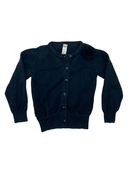 Cherokee Black Cardigan with Flower 2T