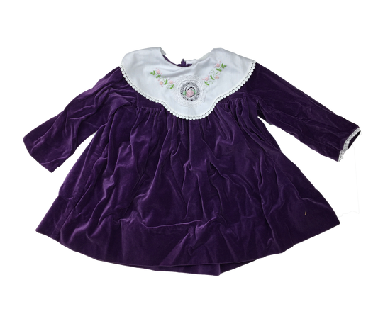 Baby Togs Purple Velour Tunic with Embroidered Bib 4T