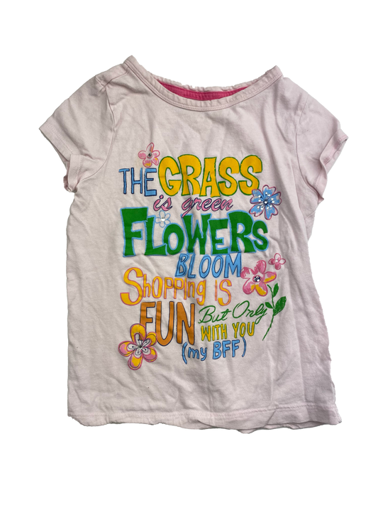 Gap Pink T-Shirt with "The Grass Is Green..." 4-5