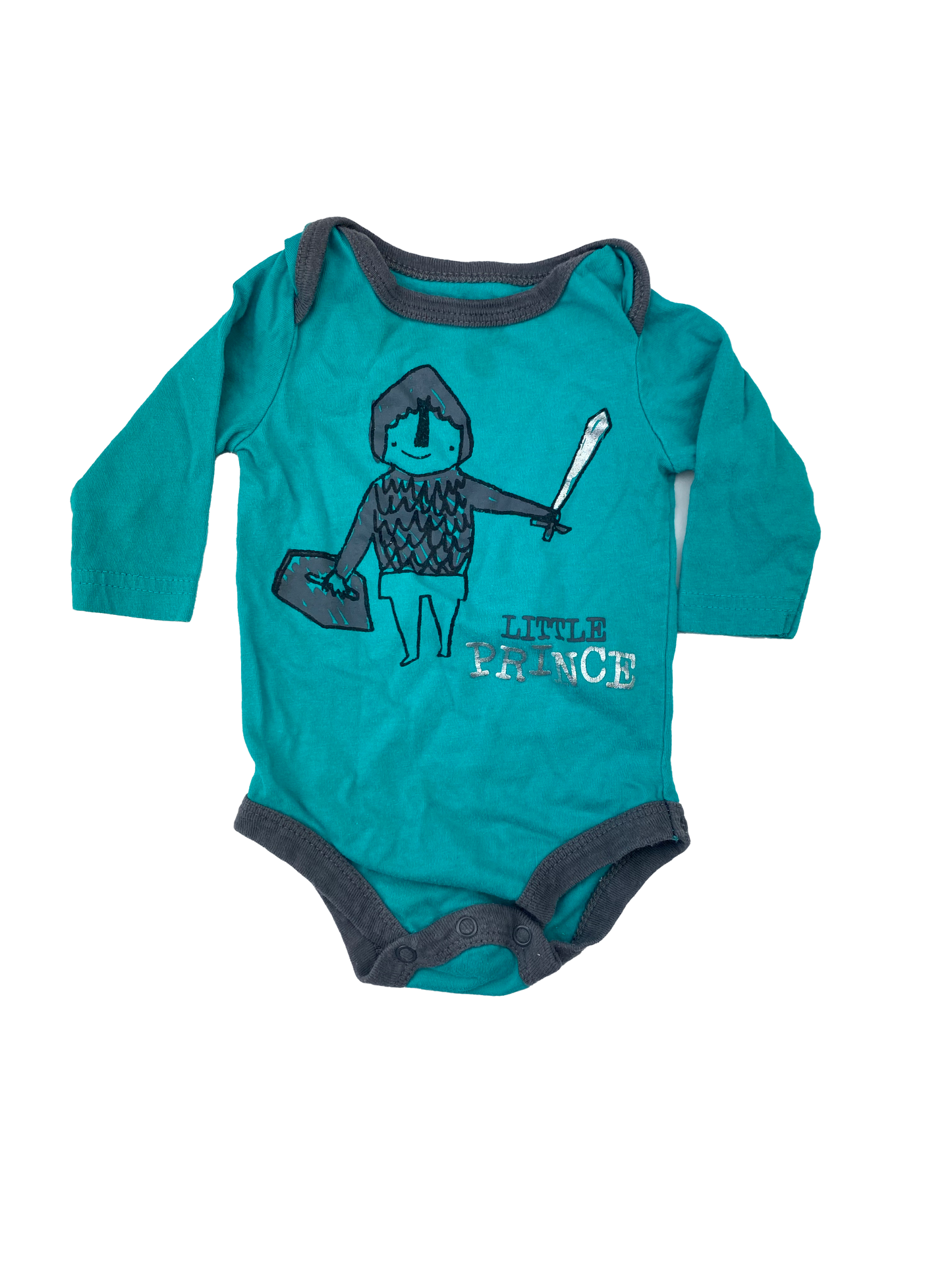 George Teal Long Sleeve Onesie with "Little Prince" 0-3M