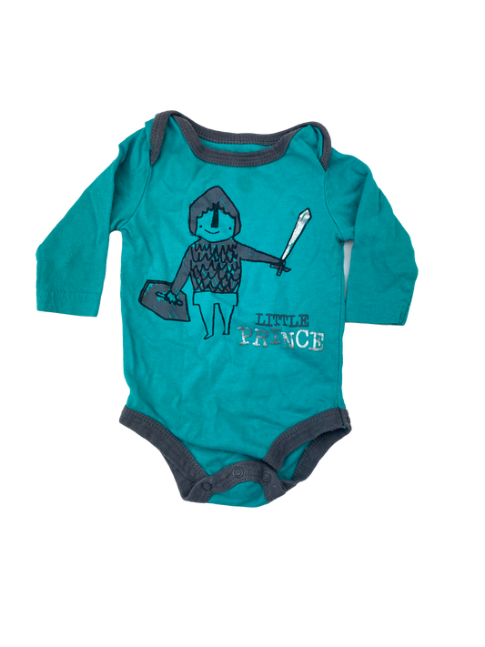 George Teal Long Sleeve Onesie with "Little Prince" 0-3M