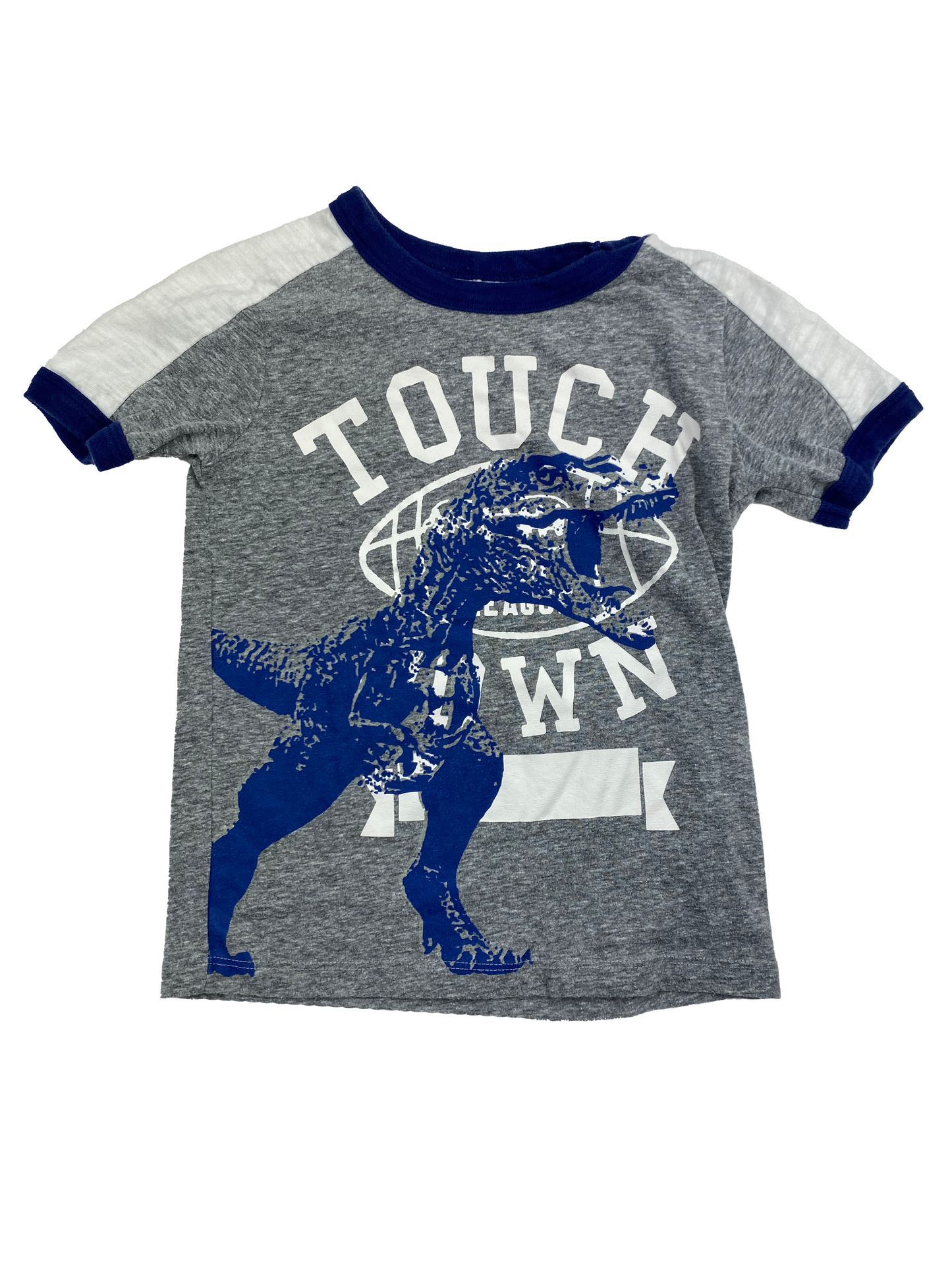 OshKosh Grey T-Shirt with "Touch Down" & T-Rex 4T