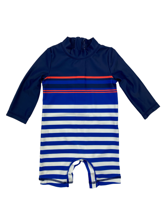 Carter's Navy Sun Suit with White, Blue & Red Stripes 6M