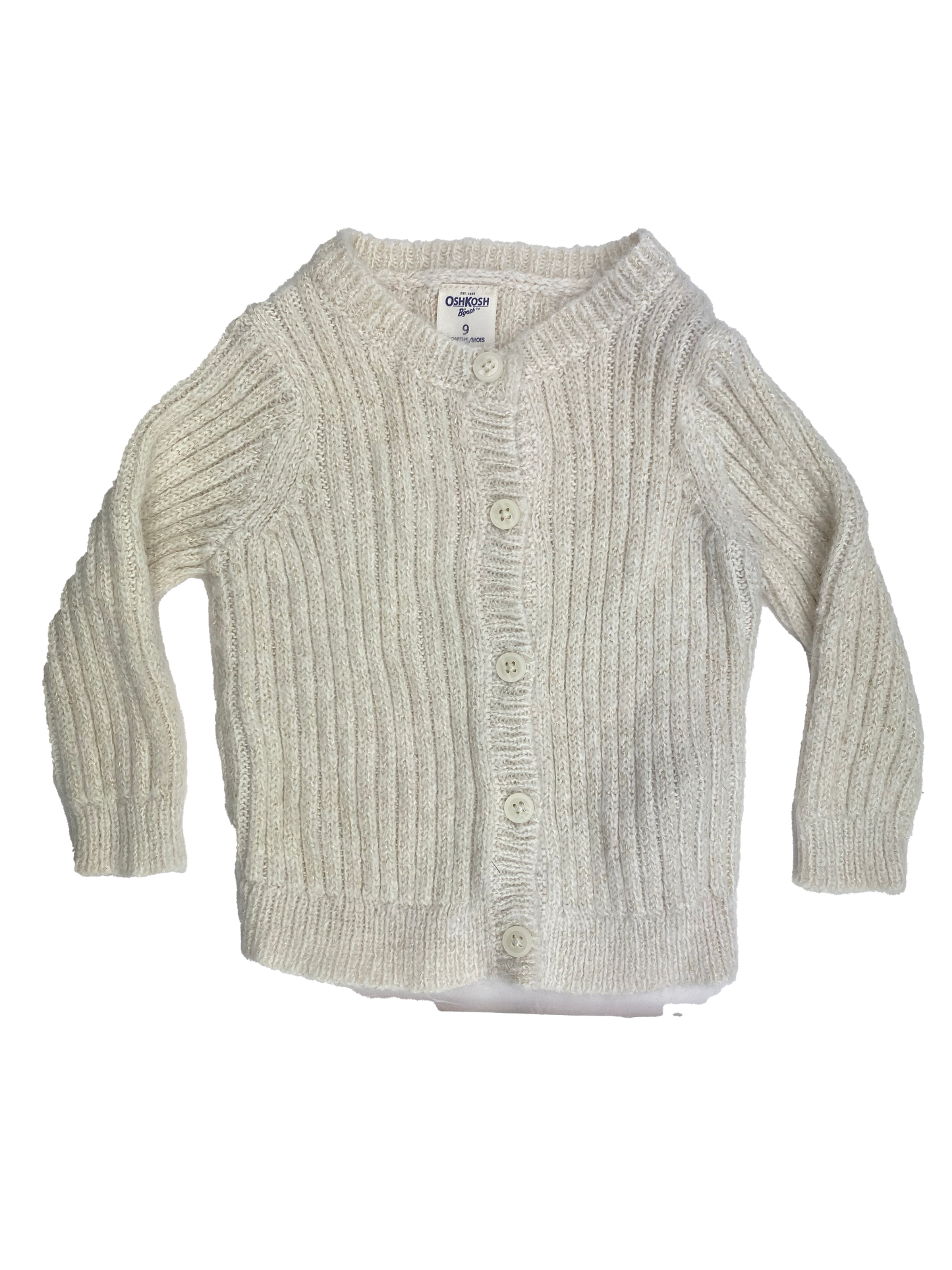 OshKosh Cream Knit Cardigan 9M