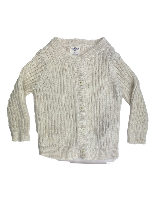 OshKosh Cream Knit Cardigan 9M