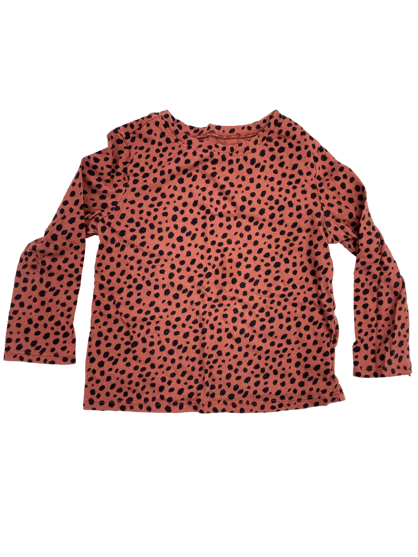 Old Navy Brown Long Sleeve with Black Dots 3T