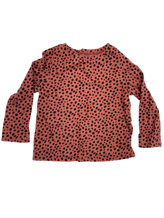 Old Navy Brown Long Sleeve with Black Dots 3T