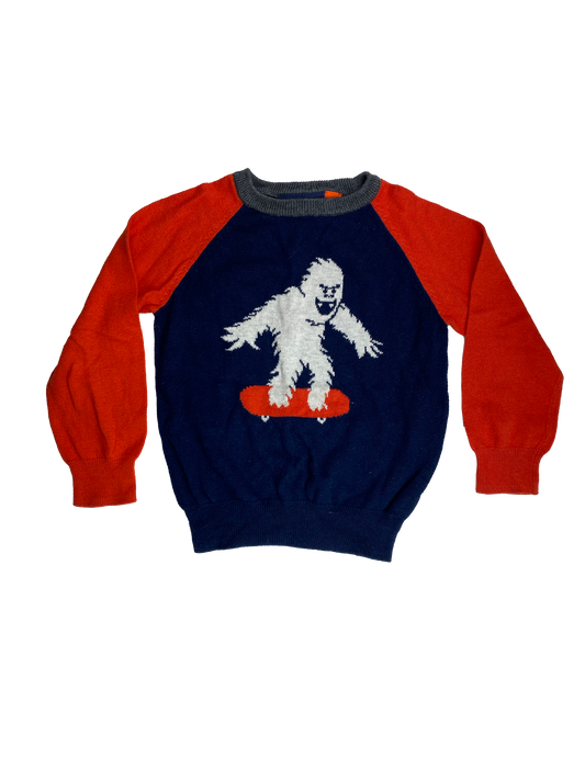 The Children's Place Navy & Red Pull-Over Sweater with Yeti 3T