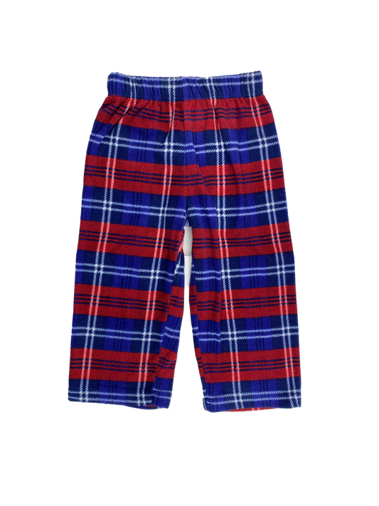 OshKosh Red & Blue Plaid Fleece PJ Bottoms 2T