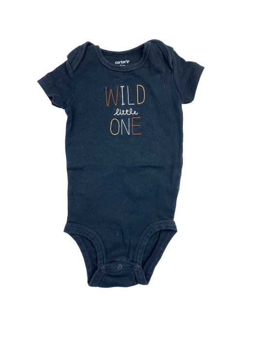 Carter's Grey Onesie with Wild Little One 6M