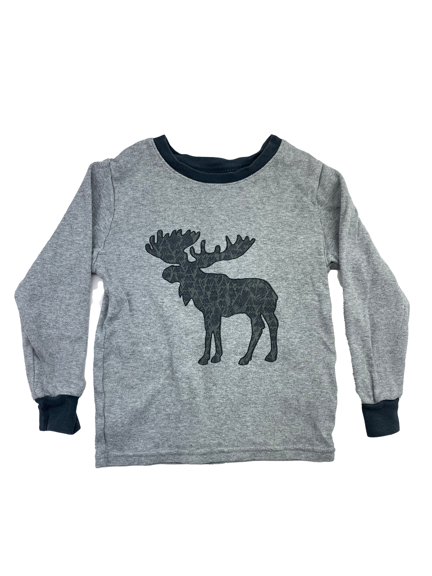 Kirkland Signature Grey Long Sleeve PJ Shirt with Moose 5