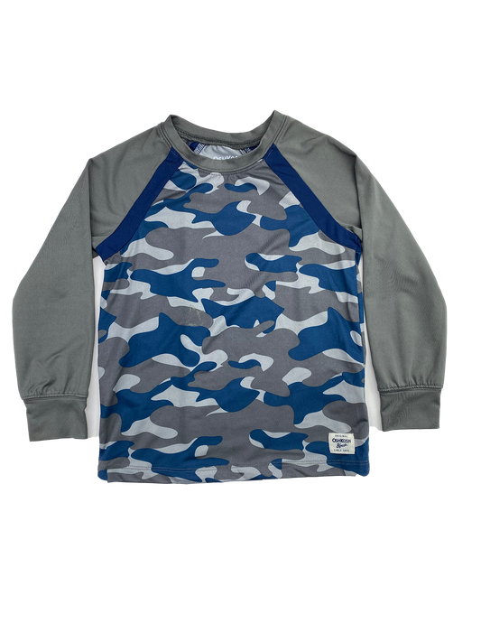 ❗️Stain: OshKosh Grey & Blue Camo Long Sleeve Shirt 4T