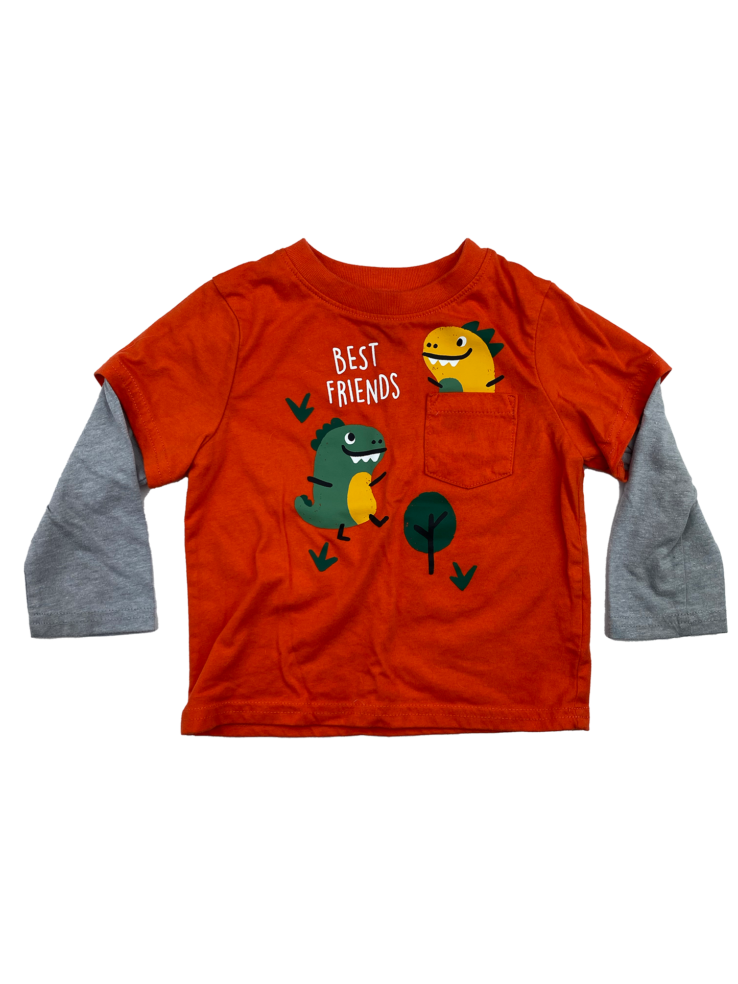 The Children's Place Orange & Grey Long Sleeve with "Best Friends" 12-18M