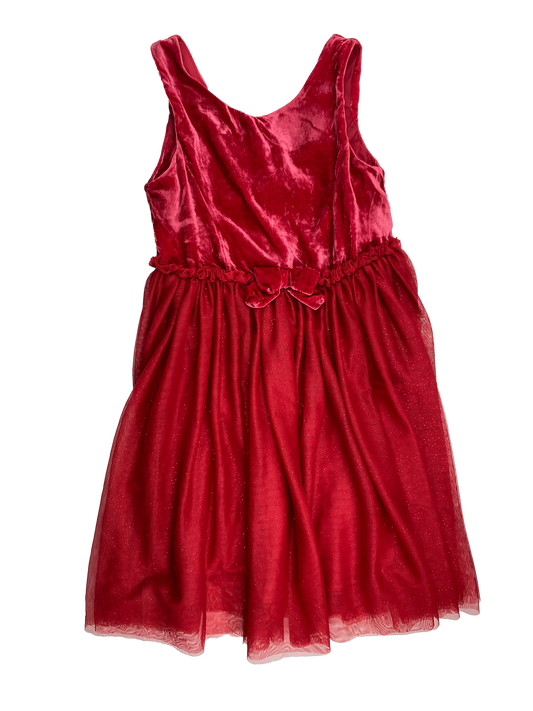 H&M Red Tank Top Dress with Velour Top & Tulle Skirt 9-10
