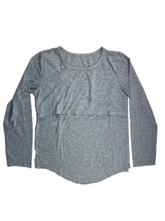 Grey Long Sleeve Nursing Shirt S
