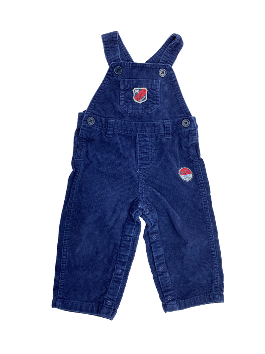 George Navy Corduroy Overalls with "Rock Nation" Patch 12-18M