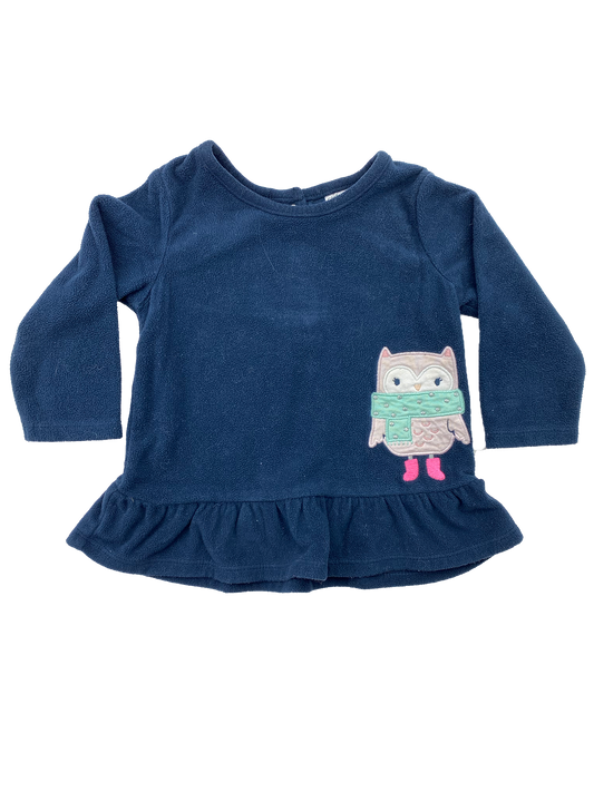 Carter's Navy Fleece Pull-Over Sweater with Owl 18M