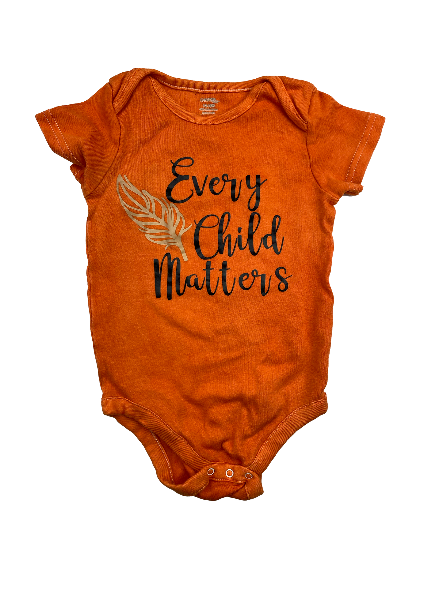 George Orange Onesie with "Every Child Matters" 12-18M