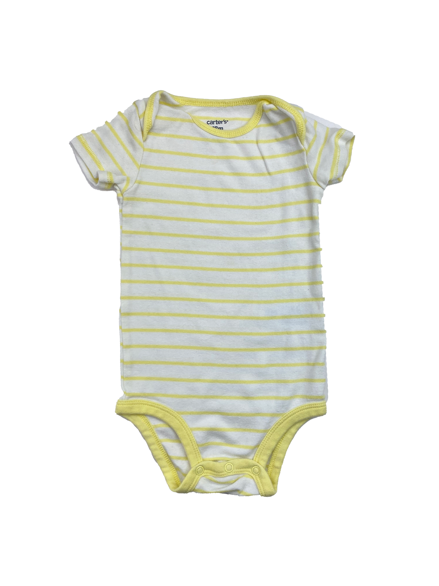 Carter's White & Yellow Striped Onesie 18M