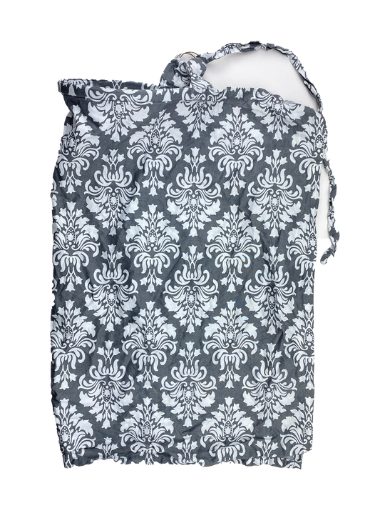 Udder Covers Grey Nursing Cover with White Damask Print