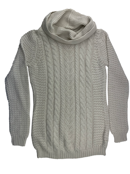 Thyme Cream Cable Knit Maternity Sweater S