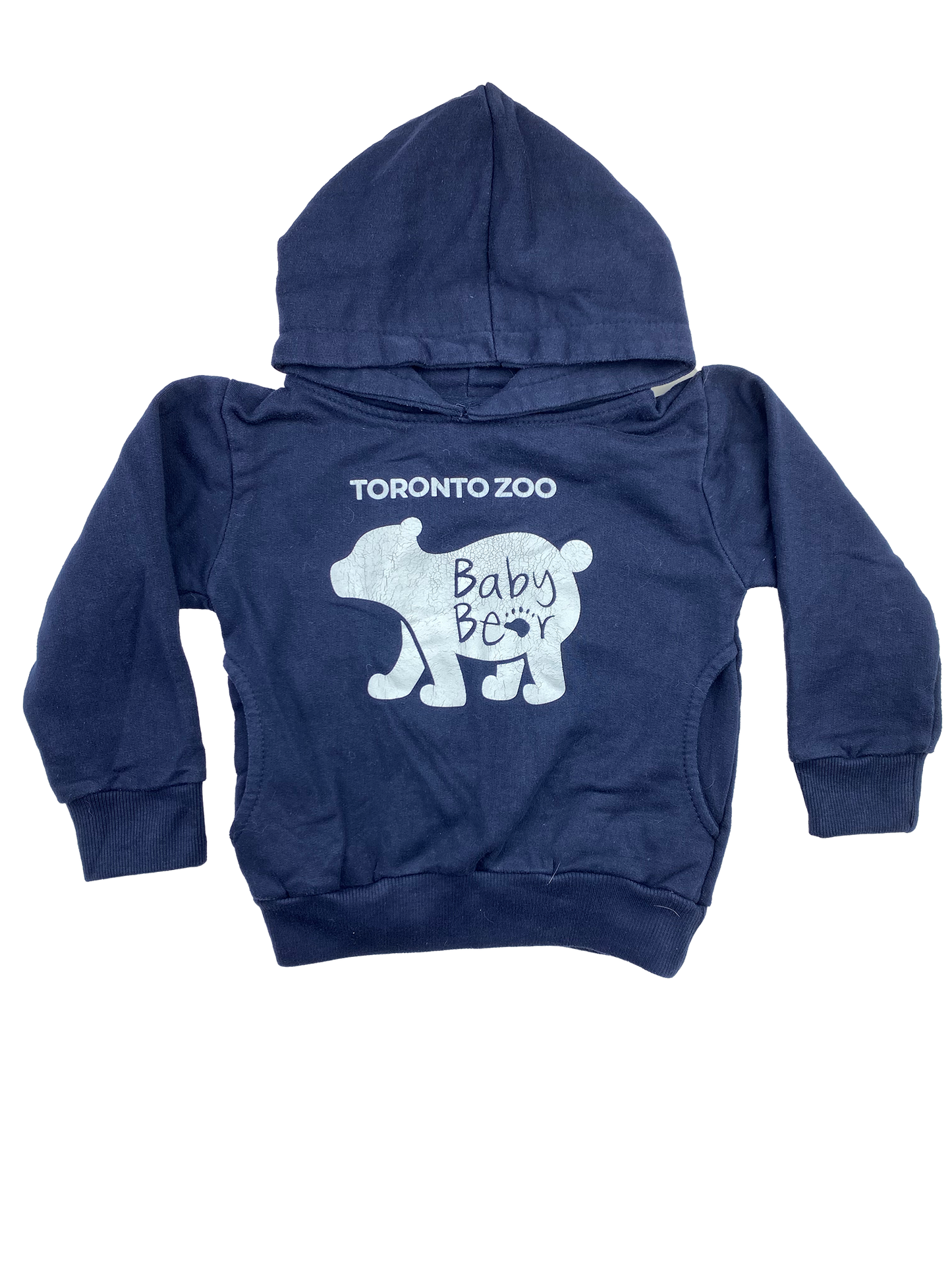 River Wear Navy Toronto Zoo Pull-Over Hoodie with "Baby Bear" 2T