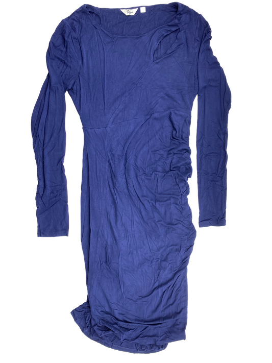 Thyme Blue Long Sleeve Maternity Dress S