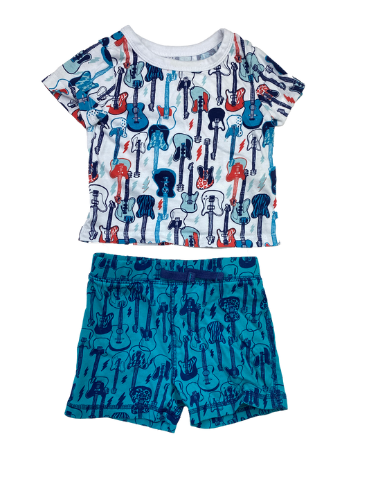 Joe Fresh PJ Set T-Shirt & Shorts with Guitars 6-12M