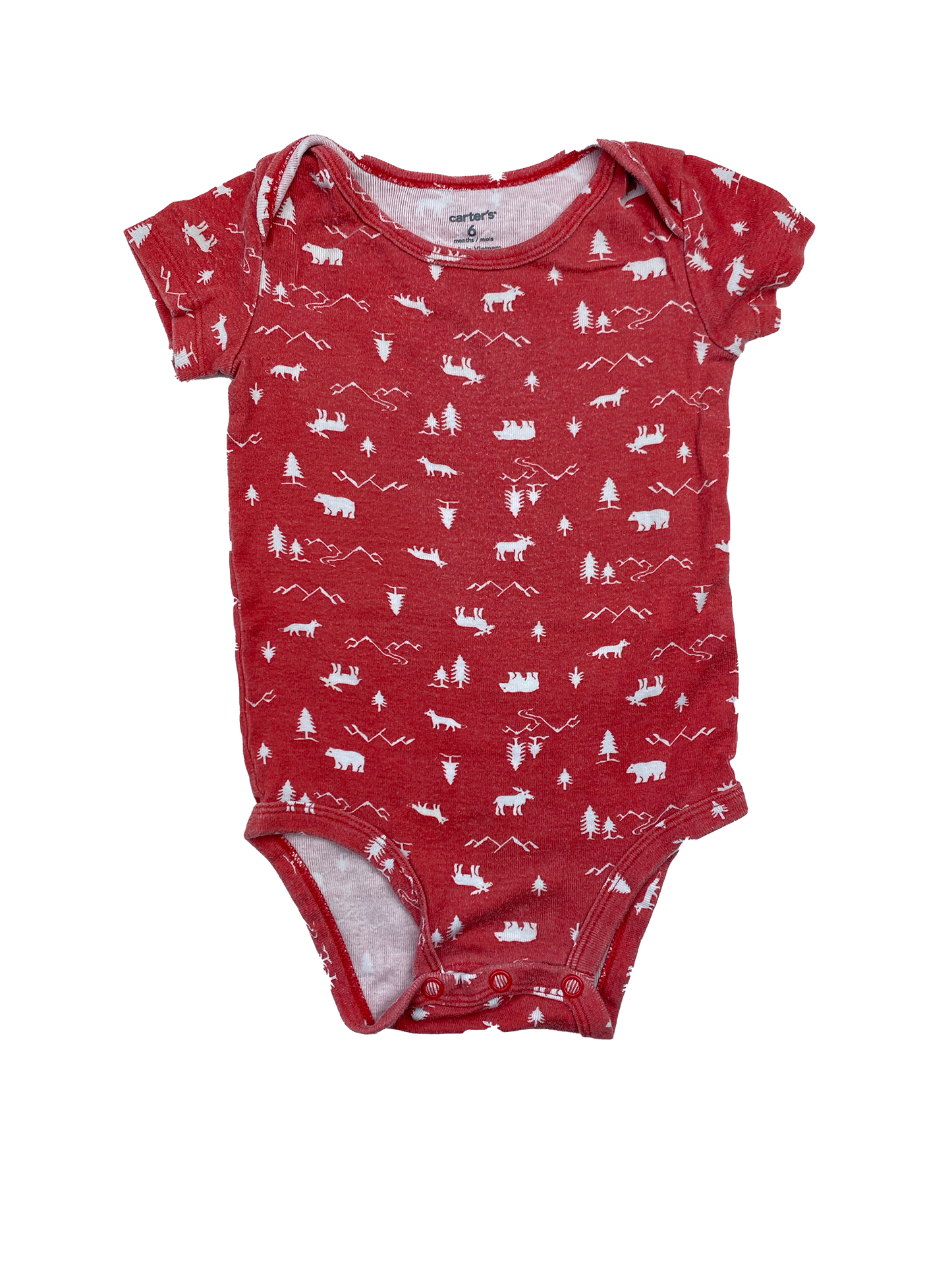 Carter's Red Onesie with Animals & Trees 6M