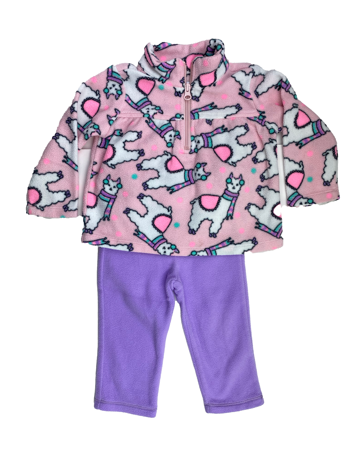 The Children's Place 2-Piece Fleece Set Llama Sweater & Pants 12-18M