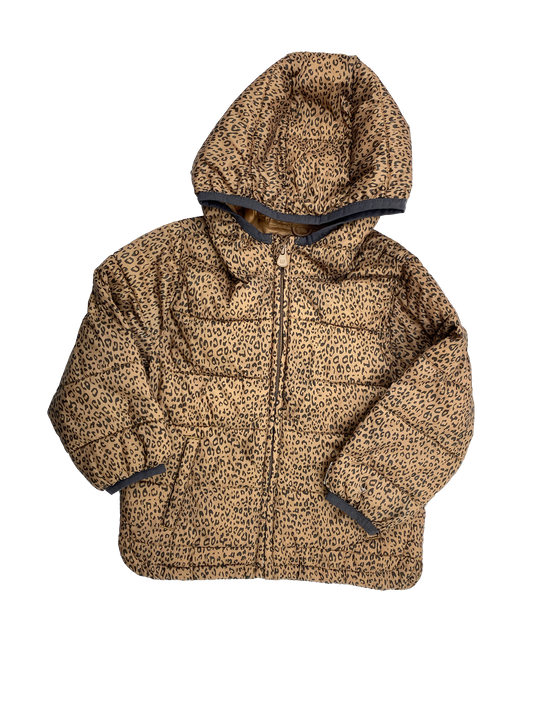 Baby Gap Brown Leopard Print Puffer Jacket 2T