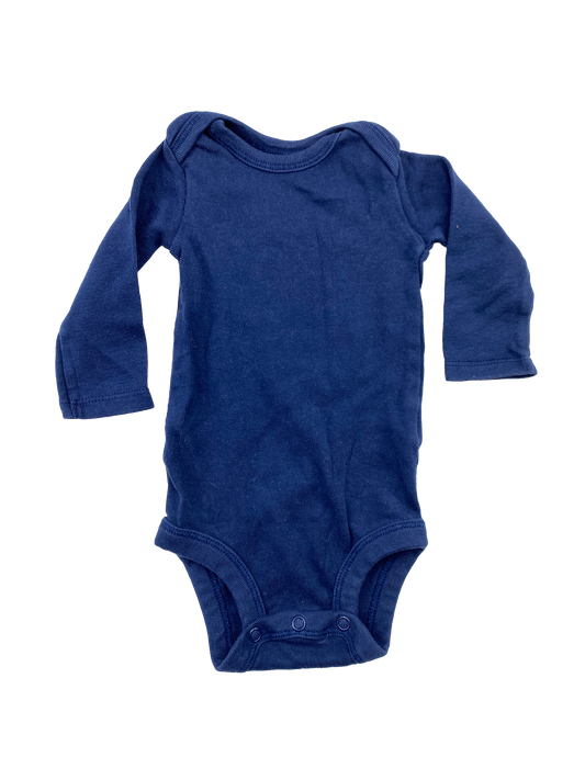 Carter's Blue Long Sleeve Onesie 0-3M