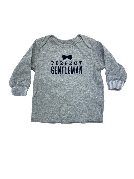 Carter's Grey Long Sleeve Shirt with "Perfect Gentleman" 3M