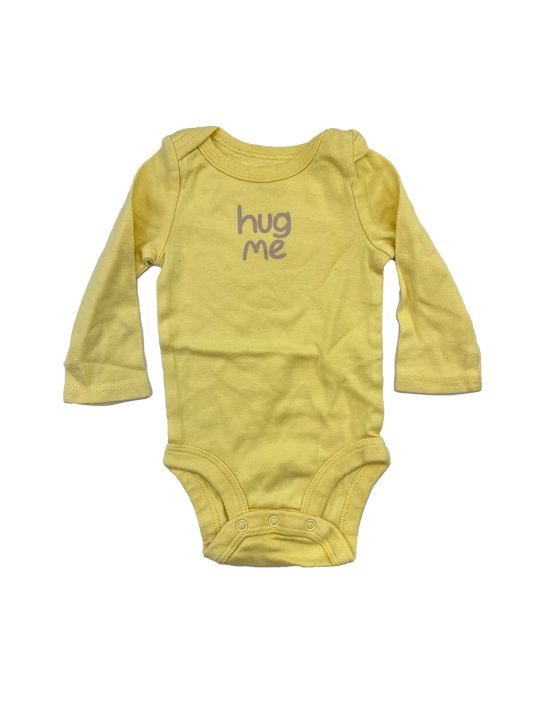 Koala Baby Yellow Long Sleeve Onesie with "Hug Me" 3M