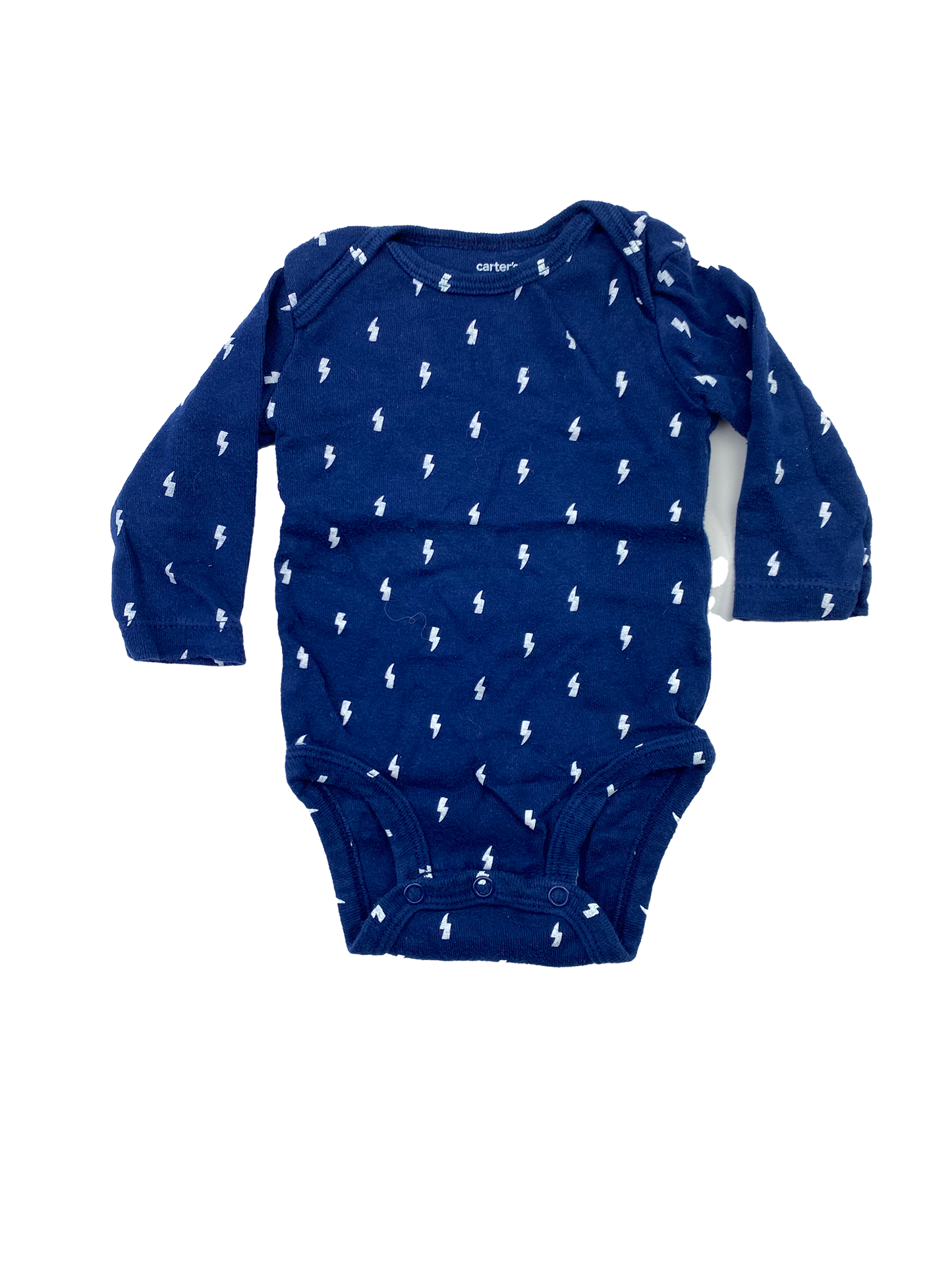 Carter's Blue Long Sleeve Onesie with Lightening Bolts 3M