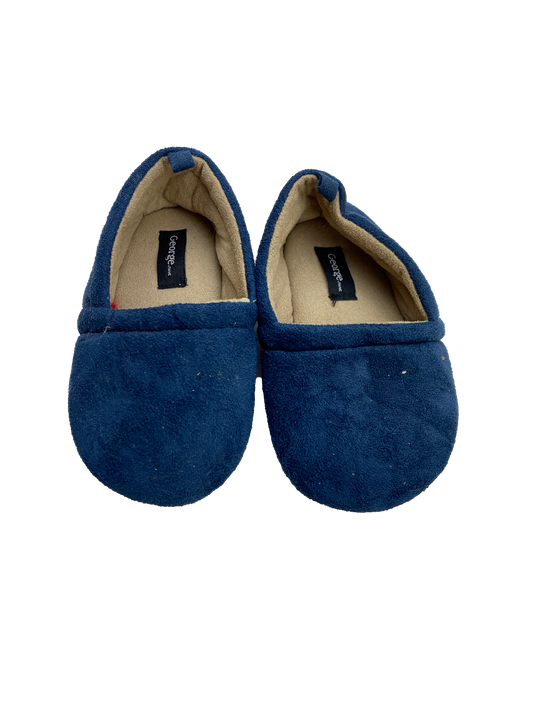 George Blue Slippers 7-8T