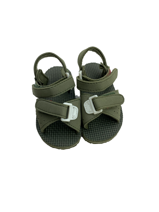 Green Velcro Sandals 2-3B