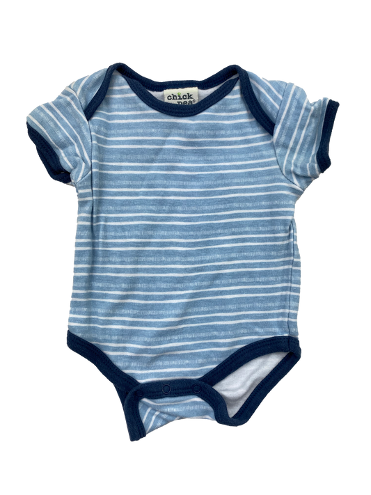 Chick Pea Blue & White Striped Onesie 0-3M